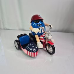 M&M Patriotic Freedom Rider Red White Blue Motorcycle Candy Dispenser.