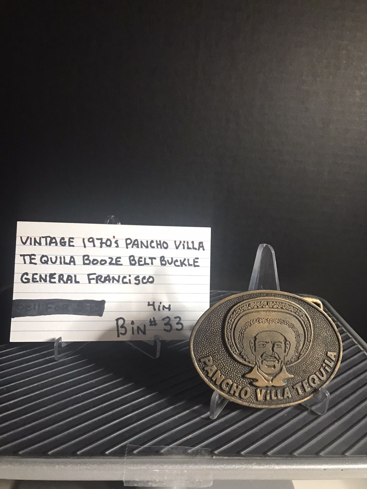 Vintage 1970S Pancho Villa Tequila Booze Belt Buckle General Francisco