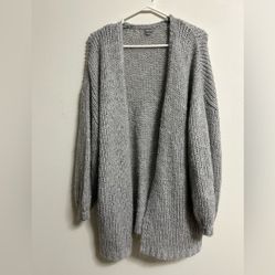 Aerie Grey Open Knit Cardigan
