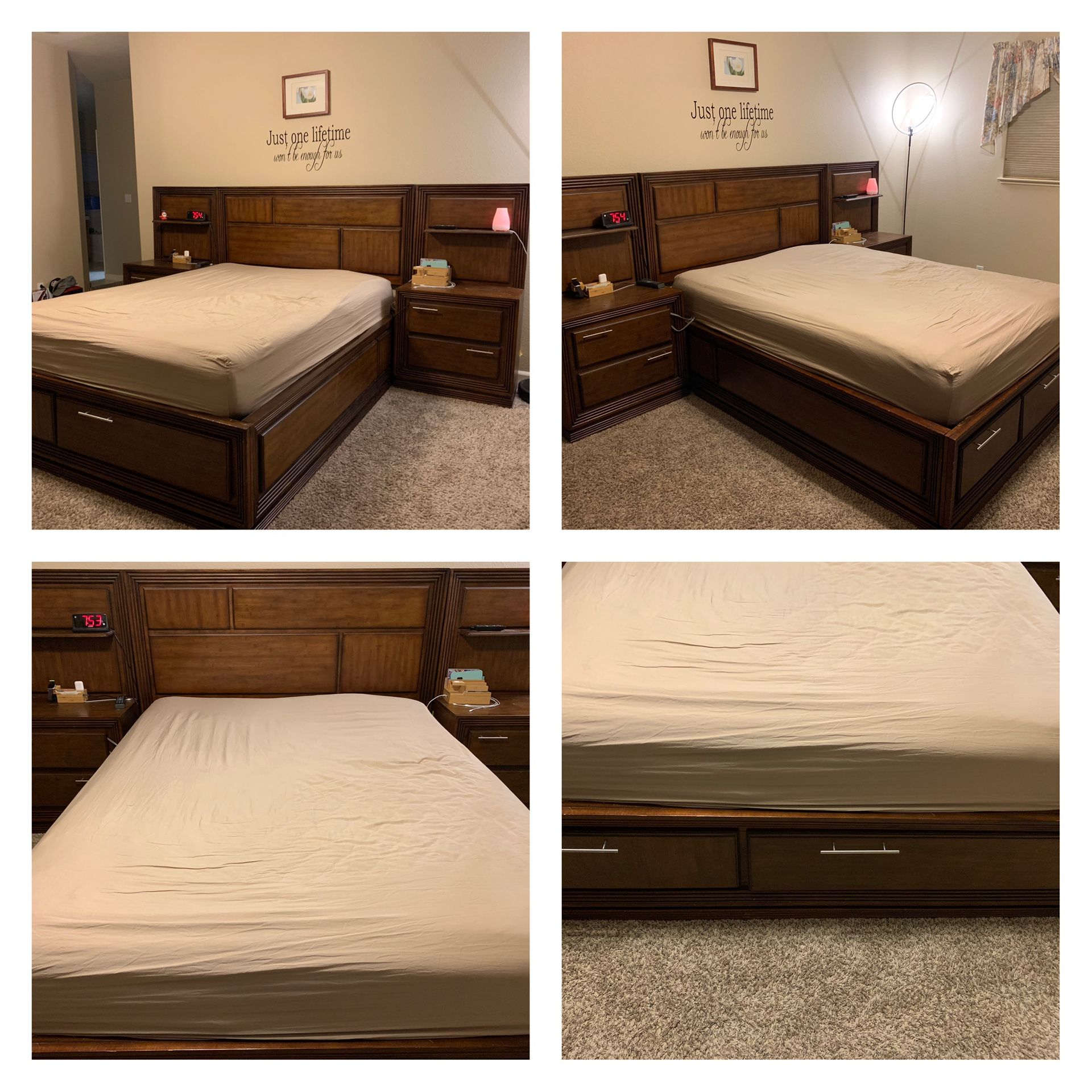 Queen bed set and mattress