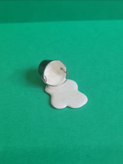 Vintage Hagen Renaker Spilled Milk Bucket Miniature Figurine Retired Dollhouse.