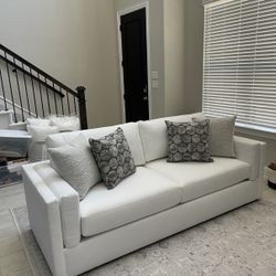 Chenille White Sofa / Couch - MAKE OFFER