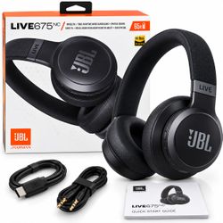 JBL Live 675NC Wireless ANC Headphones Black – Brand New - Open Box