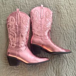 Metallic Pink Cowboy Boots