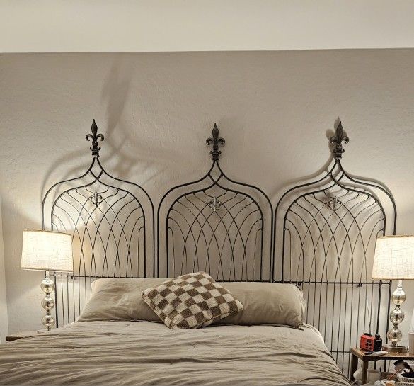 Artist Handmade Wrought Iron Fleur-di-lis Wall Panels.
