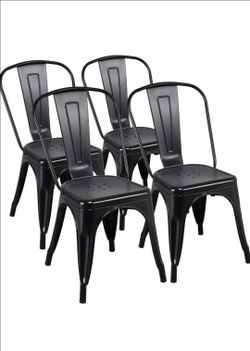 Set of 4 Black Stackable Metal Tolix Dining Chairs – $75 for entire set (OBO) - Moving Sale