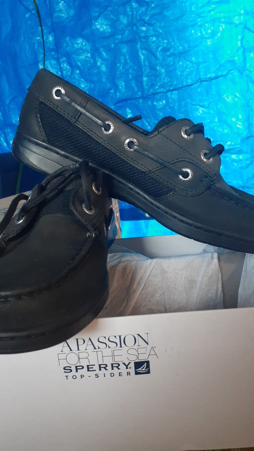 SPERRY TOP_ SIDER BLUEFISH EYE BLACK WOMEN SIZE