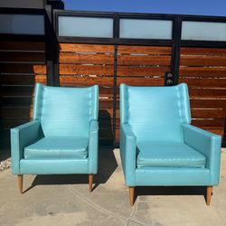 Pair of MCM vinyl chairs
