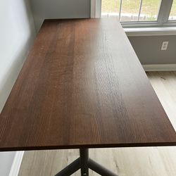 IDÅSEN Desk, brown/dark gray, 63x31 1/2 "