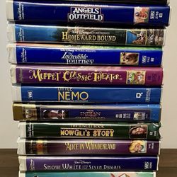 Kids VHS Movies Lot Of 14 Disney Jungle Book Alice In Wonderland Snow White