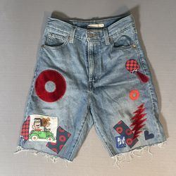 Levi’s Grateful Dead Phish Peanuts Patch Shorts Custom Made High Waisted Boho 26