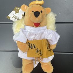 Disney Store Choir Angel Pooh Mini Bean Bag Plush 8"