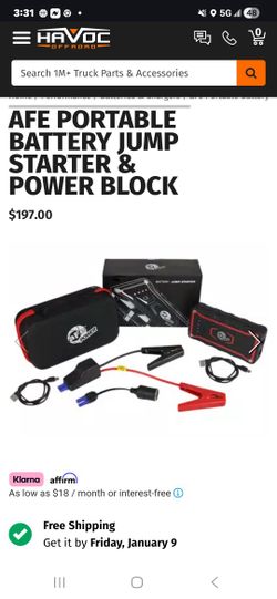 aFe Portable Battery Jump Starter & Power Block
