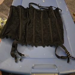 Plus Side Corset And Long  Mesh Skirt