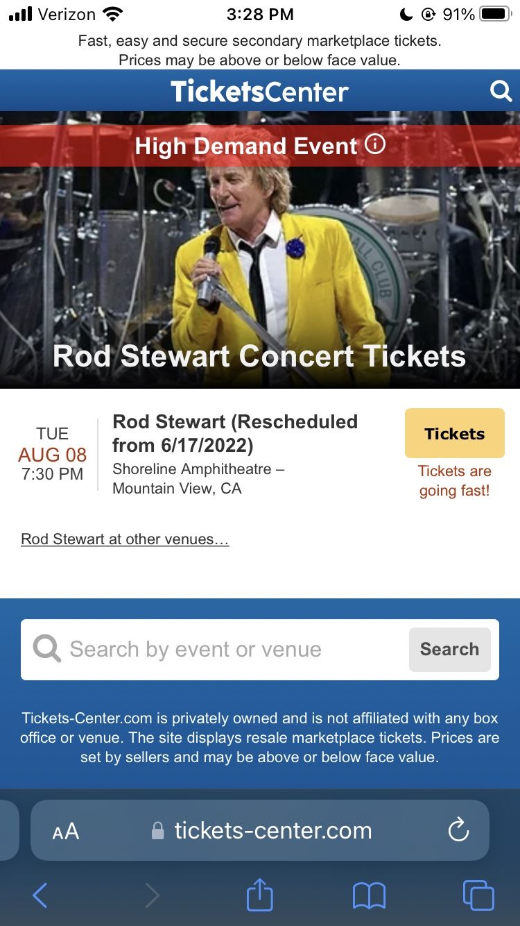 Rod Stewart Tickets