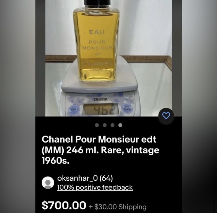 New! Chanel Pour Monsieur edt (MM) 246 ml. Rare, vintage 1960s. for Sale in  Alhambra, CA - OfferUp