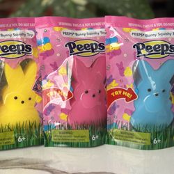 Peeps Bunny Squishy Fidget Toys Bundle X3
