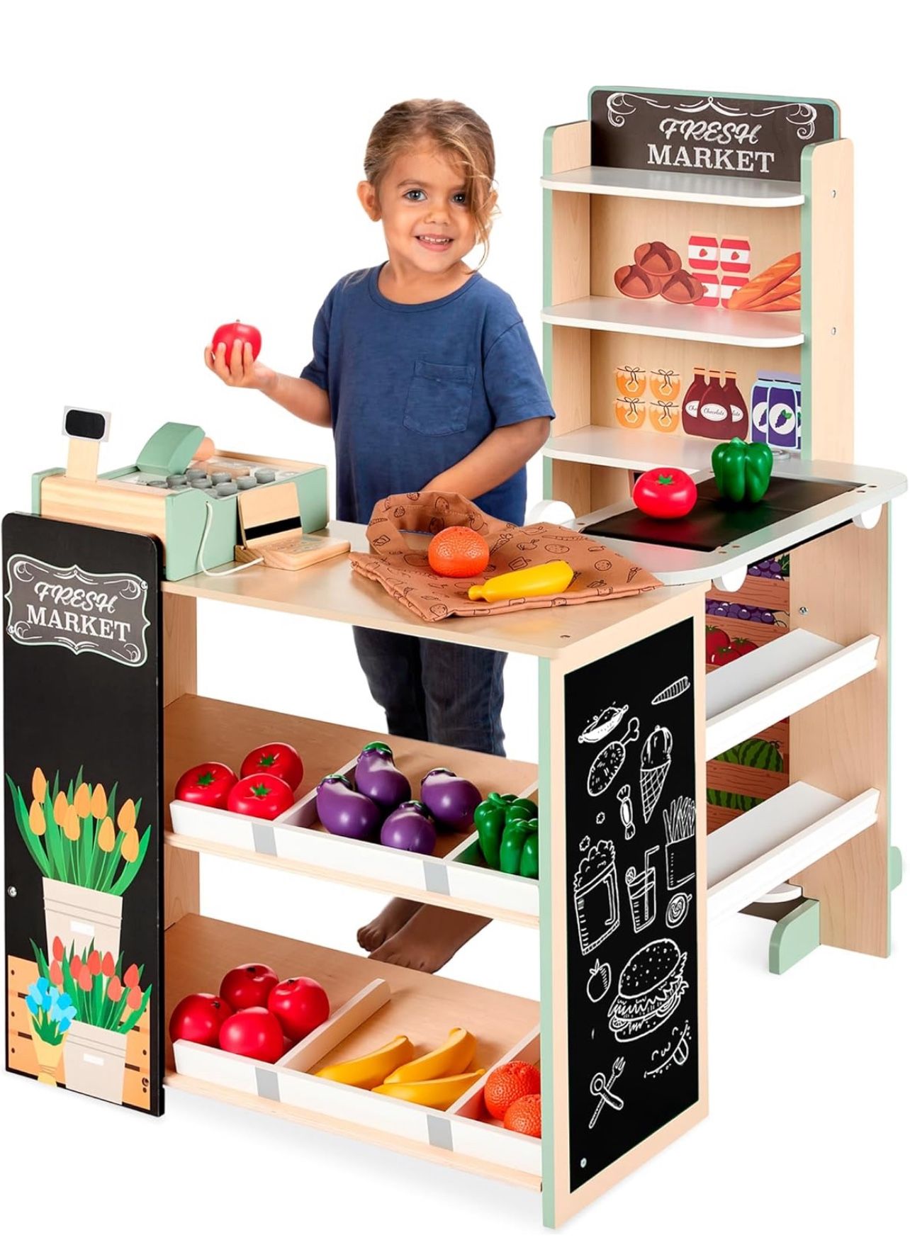 Wooden Supermarket Kids Toy Set