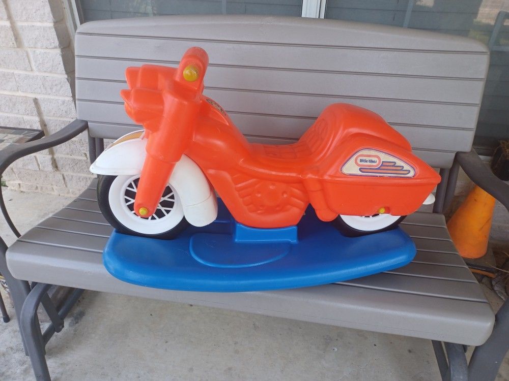 Vintage Little Tikes Ride On Motorcycle With Removable Rocker Base