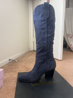 Blue Suede Cowboy Boots