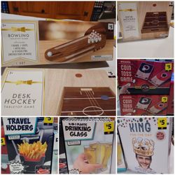 New Novelty gifts & Game Cornhole, bowling, hockey, and more. New in box. 2 for $5