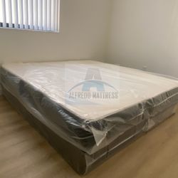 King mattress regular and box spring set (2pc - brand new) 