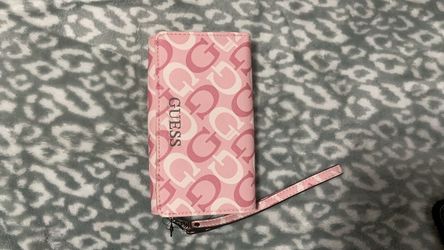 Pink GUESS wristlet