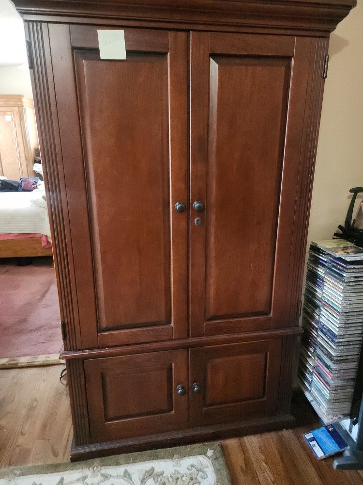 Walnut Wood TV Stereo Gaming Cabinet