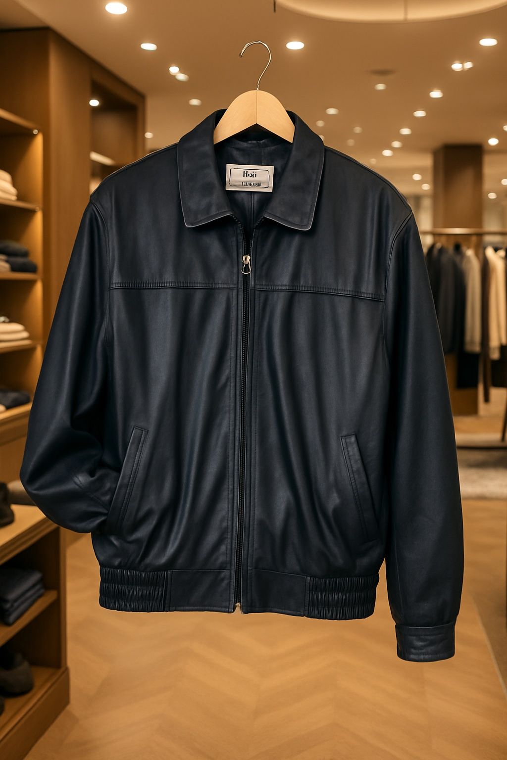 Vintage Navy Blue Butter Leather Jacket Size M