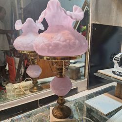 Vintage Fenton Pink Lamp 