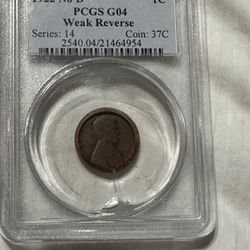 1922 No D Pcgs  G04. Weak Reverse. 