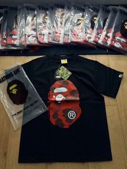 Bape red shirt size small & Large