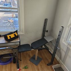 Adjustable Bench Set With Bar And Weights