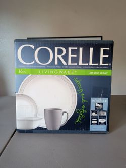 Corelle Livingware Mystic Gray 16-Piece Dinnerware Set