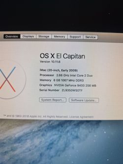 IMAC 20 IN EARLY 2009