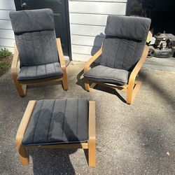 Armchairs and Footstool for sale 