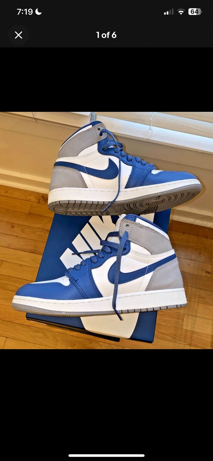 1985  Air Jordan 1 Retro High OG (True Blue 7Y)