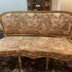 3 Piece Antique Sette And Arm Chairs