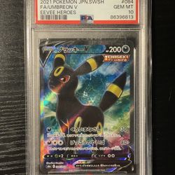 2021 POKEMON UMBREON V EEVEE HEROES 084/069 PSA 10 SR S6A JAPANESE