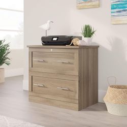 Realspace 29-7/16"W x 18-1/2"D Lateral 2-Drawer File Cabinet, Spring Oak $80