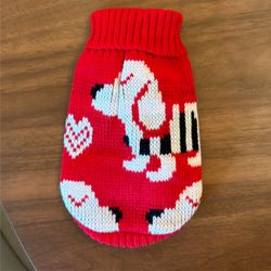 Red Knitted Turtleneck Sweater for Dog Teacup Toy Size XXS