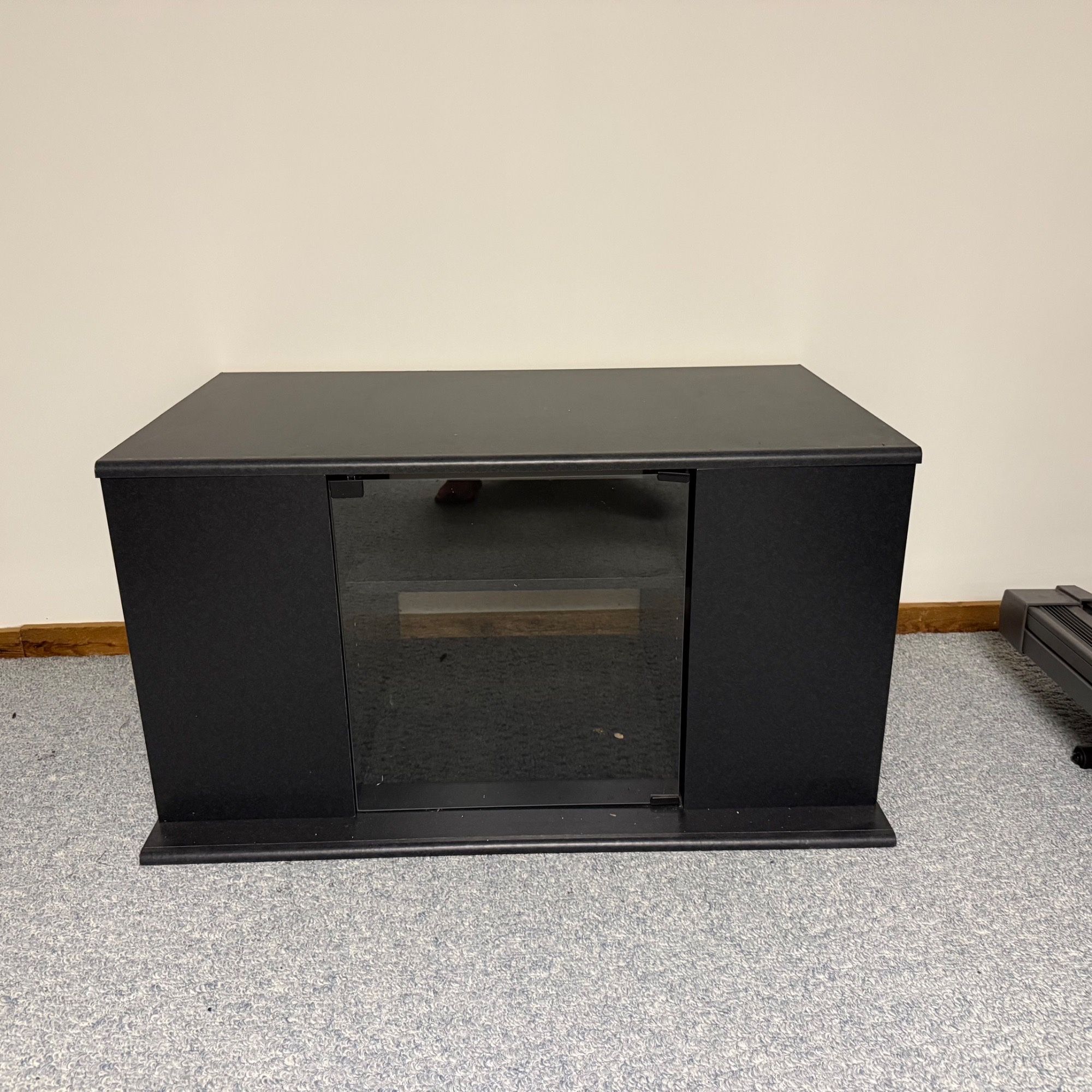 Black Glass-Front TV Stand