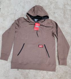 Men's Large Brown Midweight Cotton/Polyester Long-Sleeve Pullover Hoodie