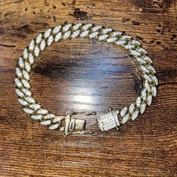 Gold Filled Crystal Bracelet  7 1/2 Inch