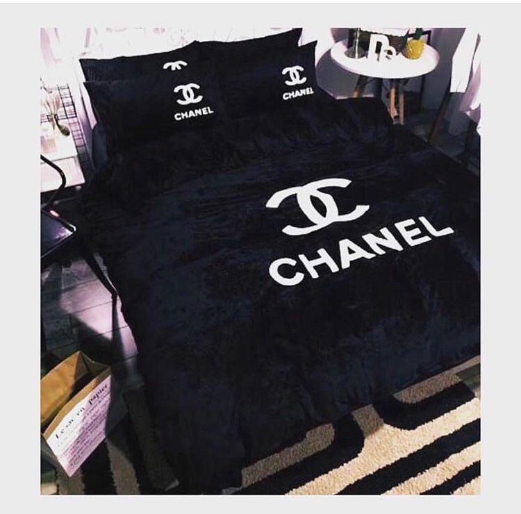 Chanel Comforter Set Black
