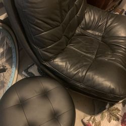 Sofa Couch Chair leather With ottoman 