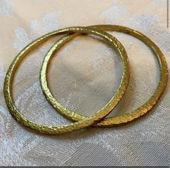 Hammered brass bangles marked KR India