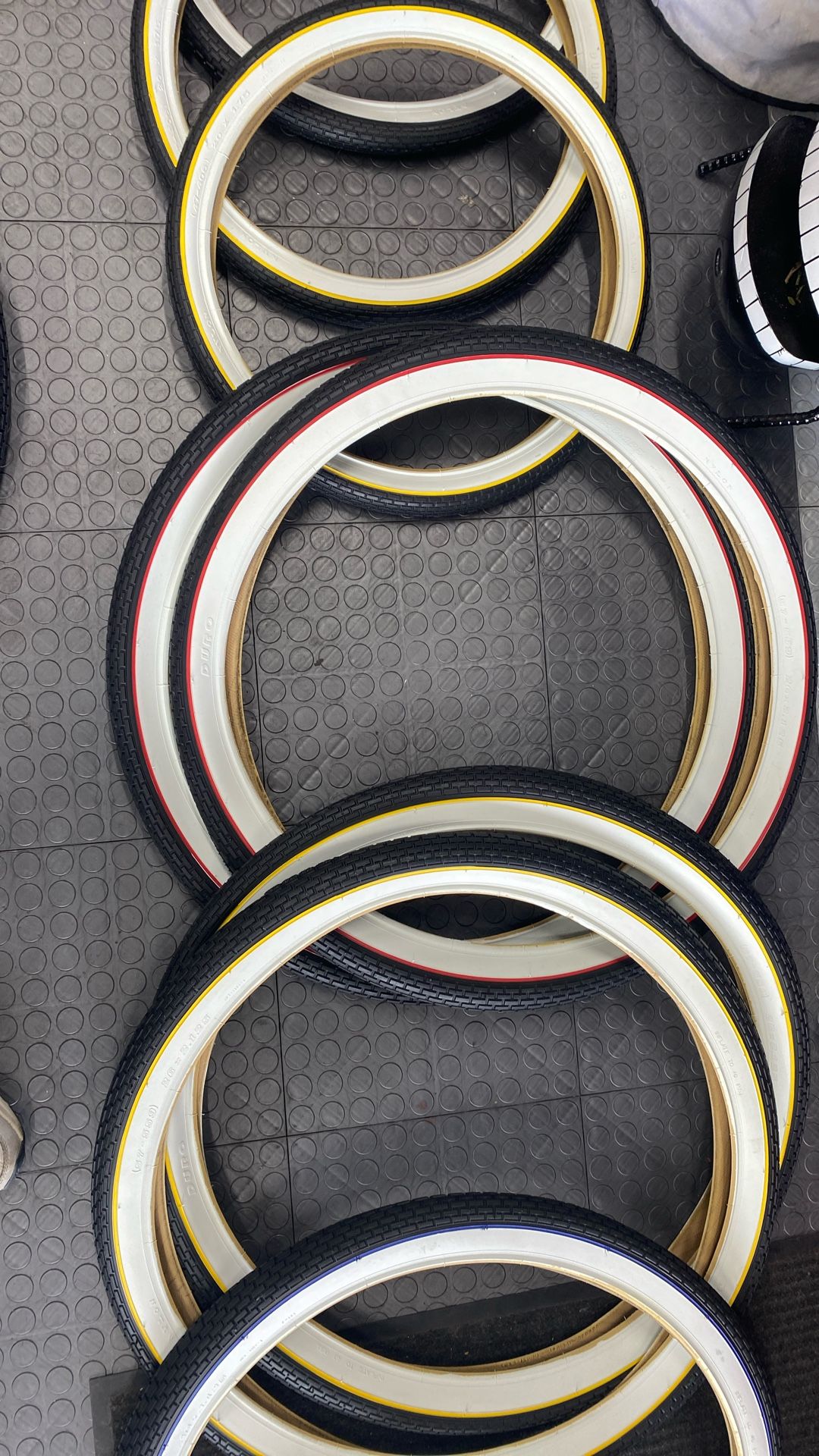 Bicycle Tires Starting 1999 Inch Cool Designs, Red Blue Gold Whitewall Tires