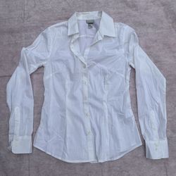Like New White Women Office Shirt Size 8