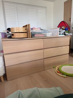 💖 IKEA 6 DRAWER DRESSER IN OAK *LIKE NEW*